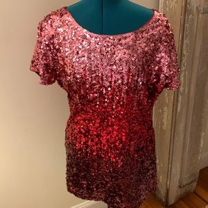 Pink hombre sequin top